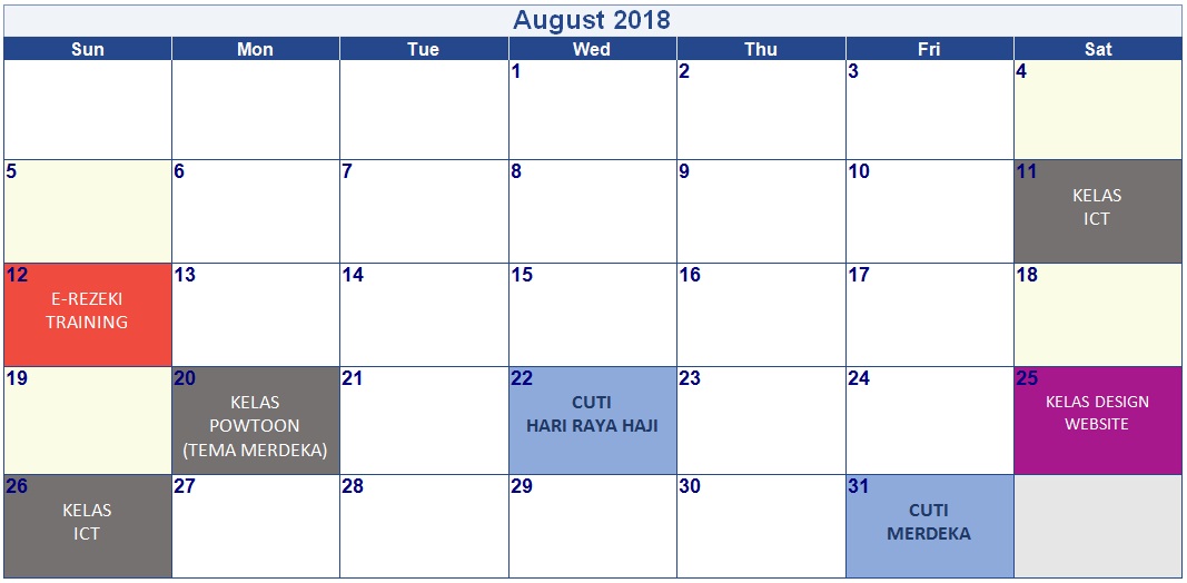 jadual-kelas-ogos-2018